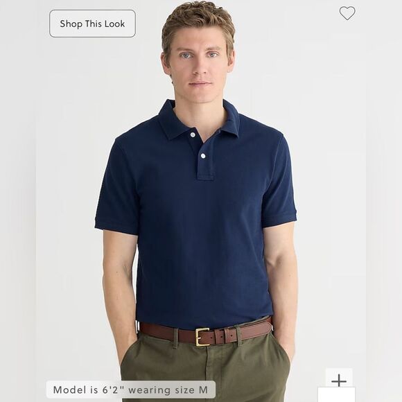 Men J.Crew large navy polo pique - Picture 1 of 4